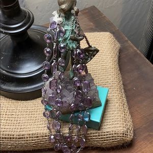 Costume Jewelry Triple Strand Amethyst Necklace